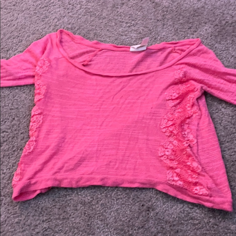 pink long sleeve top